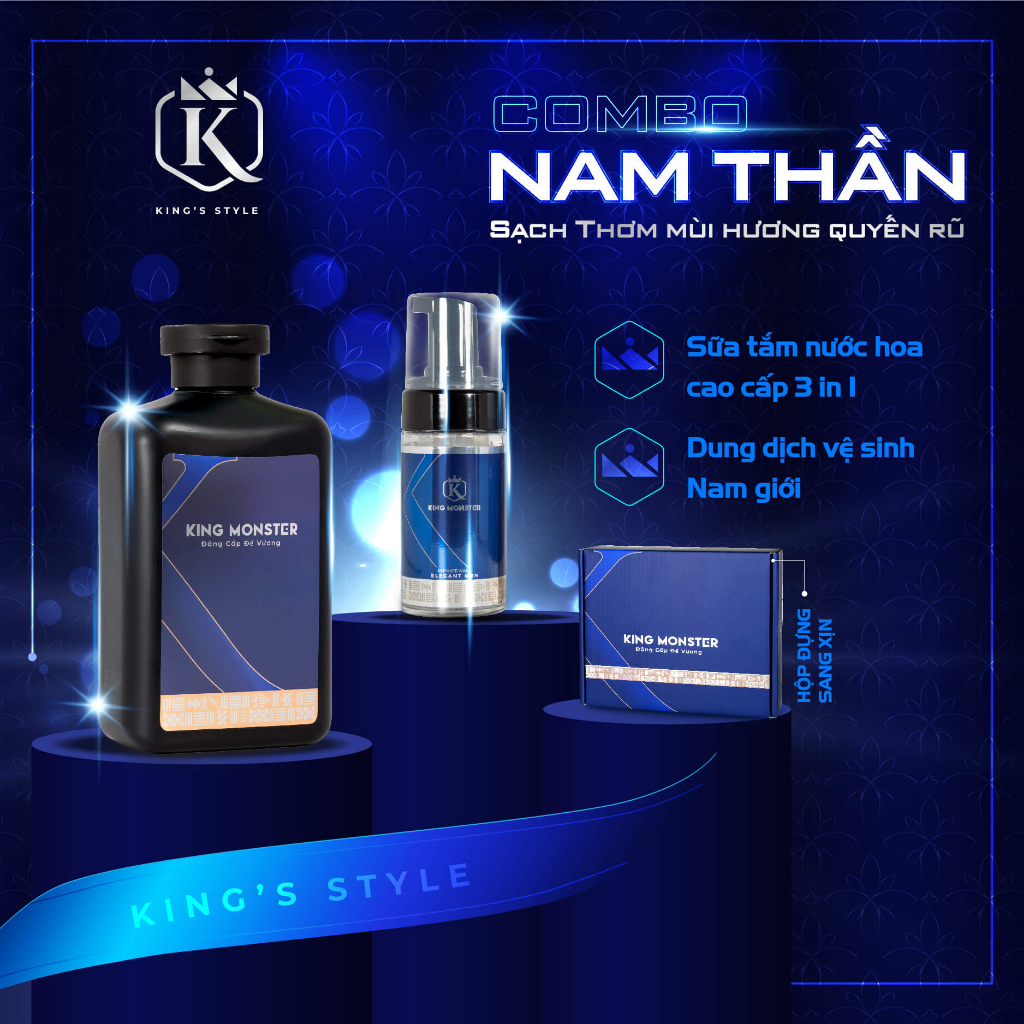 Combo Nam Thần Sữa tắm Quyến rũ kèm Dung Dịch Vệ Sinh King Monster