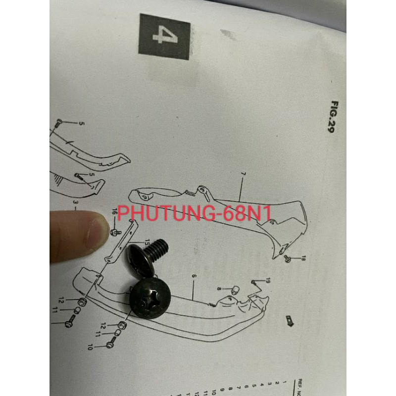 Combo vít giá đỡ mặt nạ xipo 110, 120