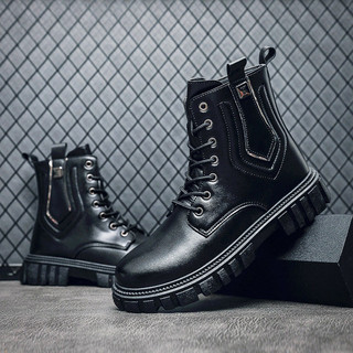 Giày Boot Cổ Cao Màu Đen