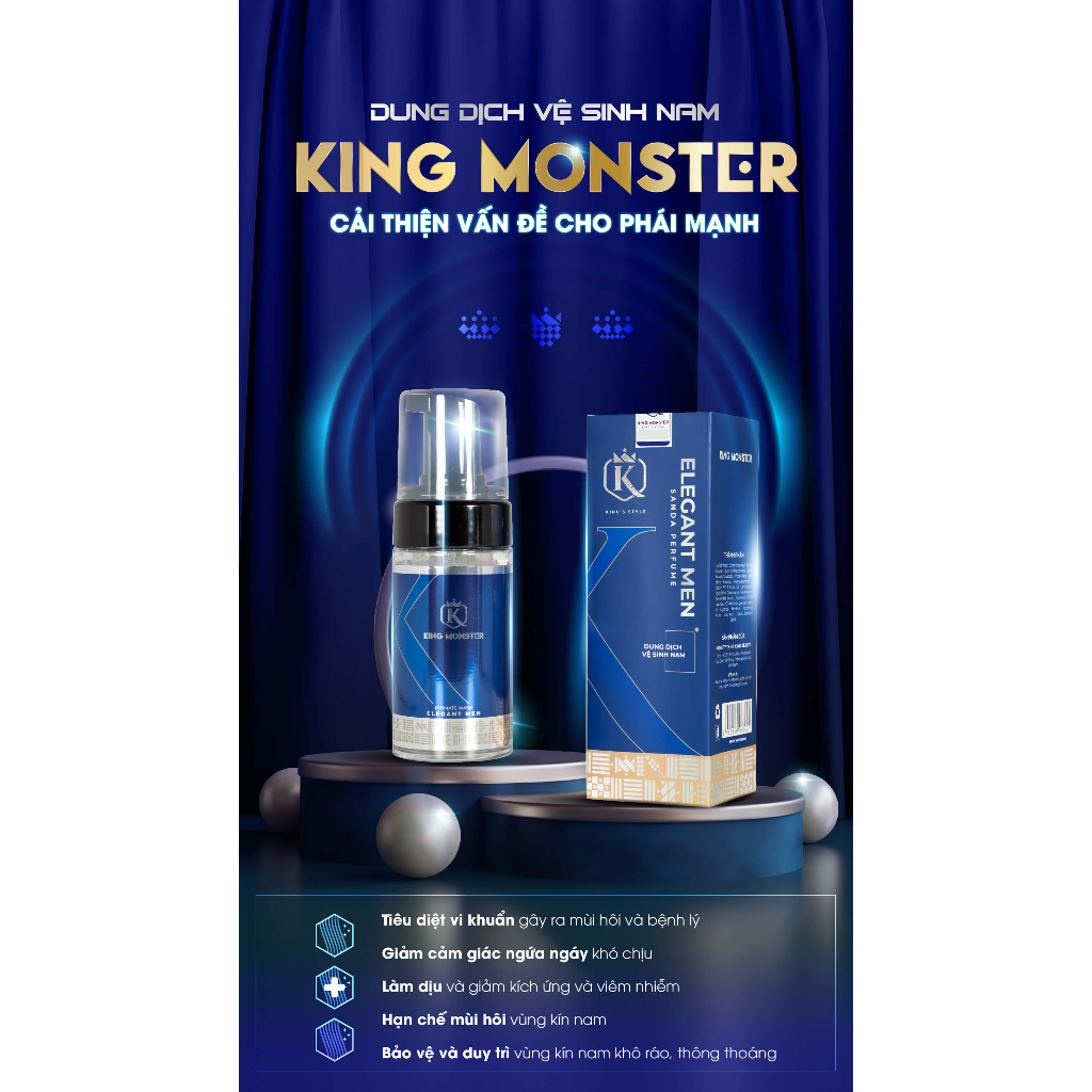 Combo Dung dịch vệ sinh nam giới KING MONSTER hương nước hoa cao cấp 100ml/ chai
