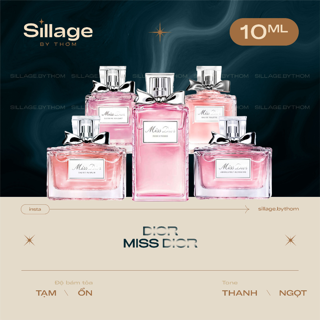 MISS D I O R EDP | BLOOMING BOUQUET | ROSE N'ROSES | ABSOLUTELY BLOOMING | Mẫu thử nước hoa nữ