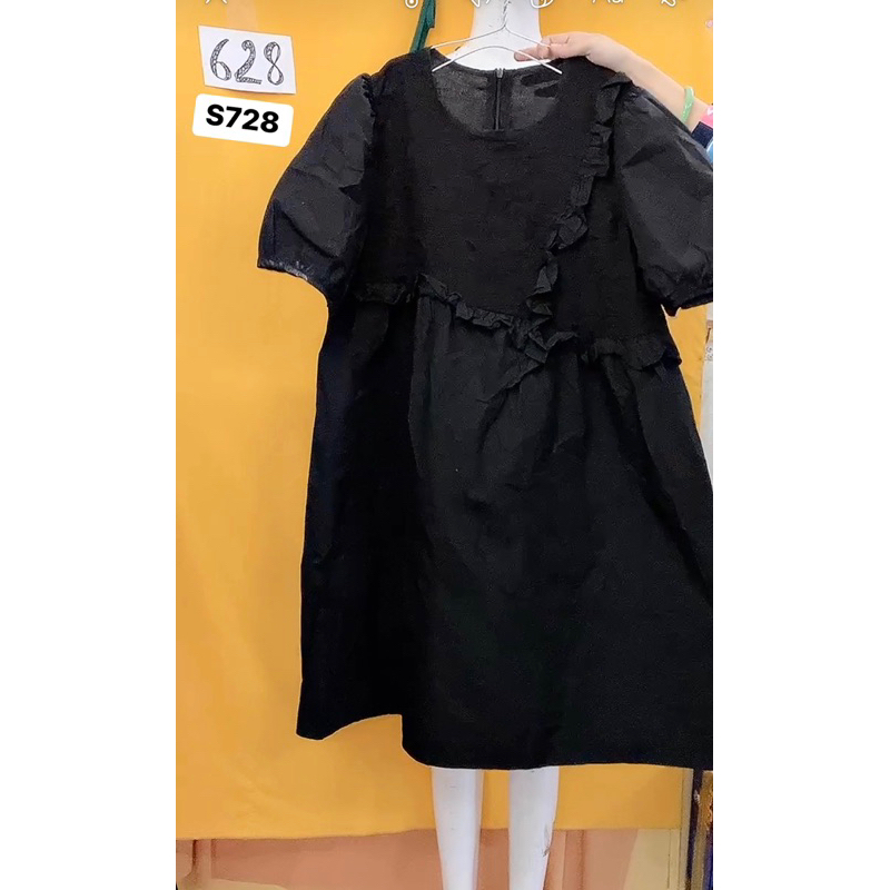Đầm somi đen babydoll freesize.S728