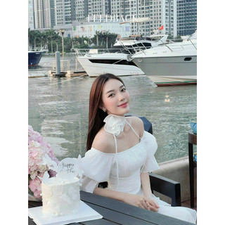 Đầm maxi vải tơ lụa phối hoa