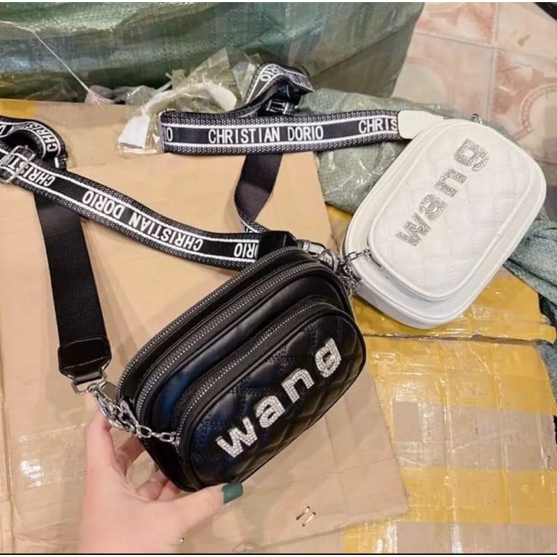 TÚI ĐEO CHÉO ĐEO VAI NỮ 3 NGĂN RỘNG RÃI CHẤT DA MỀM TÚI MINI 18CM EMVY_TUI WANG ĐÁ