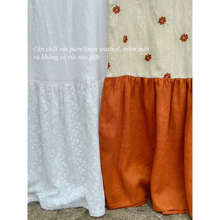 Đầm linen sát nách cổ V