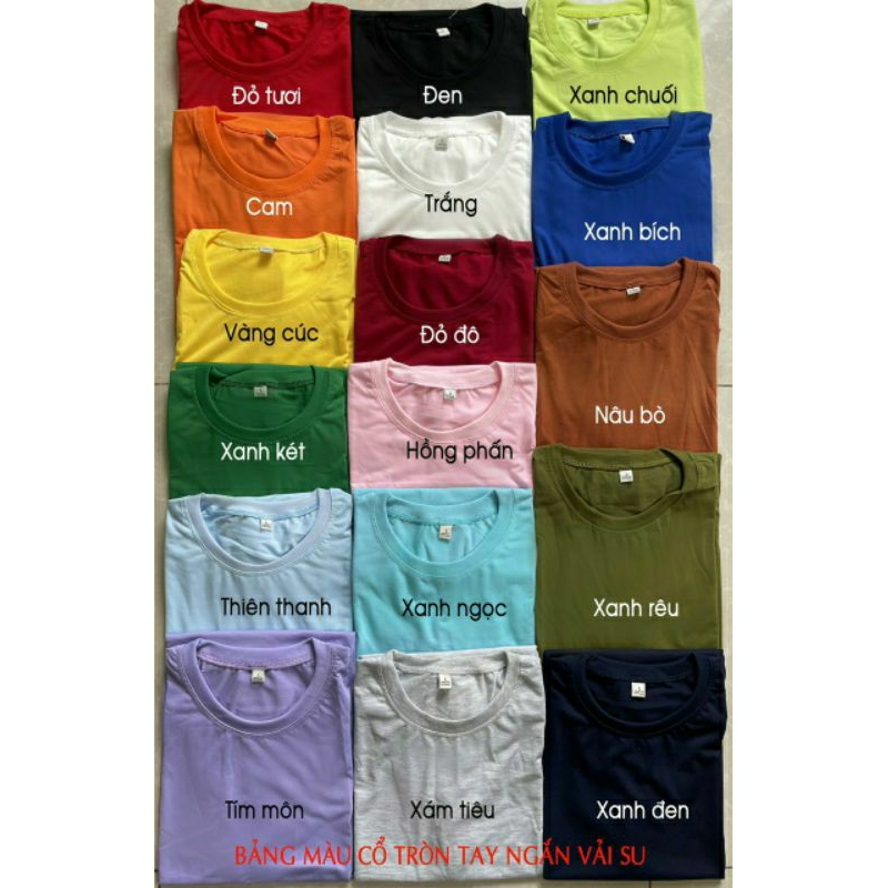 Áo thun trơn tay ngắn size Xs,S,M,L 16 màu - Dư Tú Lệ