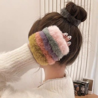 Dây Cột Tóc Scrunchies Vải Lông Mềm