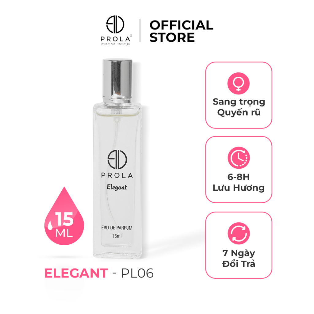 Nước Hoa Nữ PROLA Elegant Mùi Hương Cuốn Hút, Sang Trọng, Phong Cách Nữ Tính, Dịu Dàng, Cuốn Hút PL06 - Dạng xịt 15ml