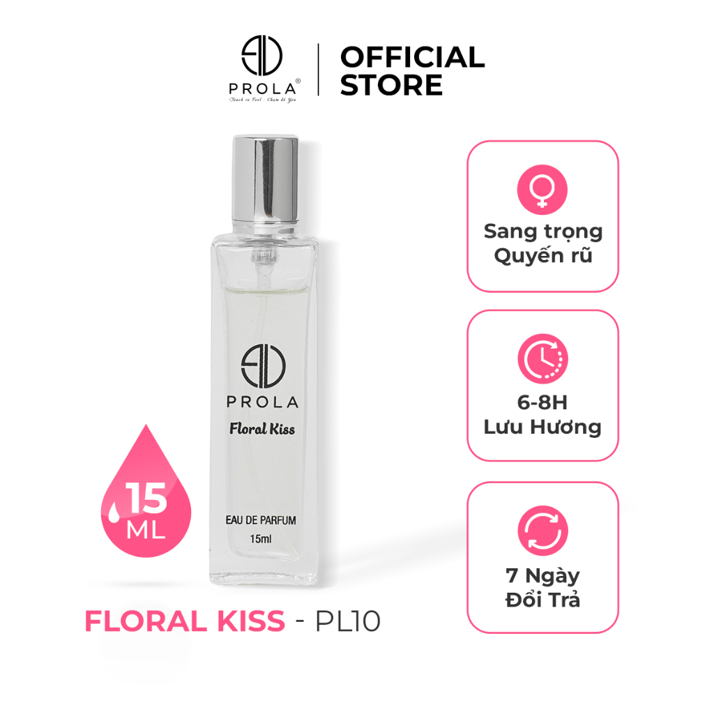 Nước hoa nữ PROLA Floral Kiss nữ tính, ngọt ngào, dễ thương thích hợp đi làm, đi học, đi hẹn hò PL10 - Dạng xịt 15ml