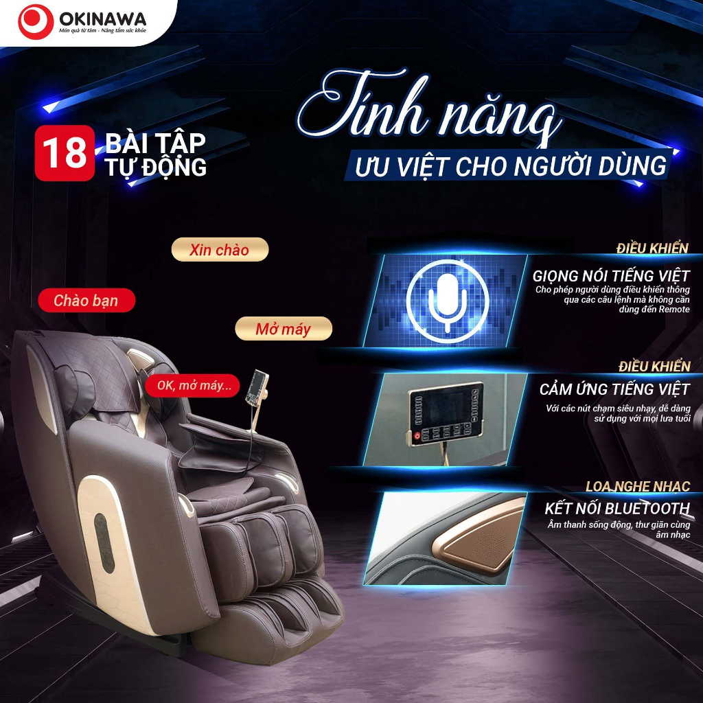 [FREESHIP + QUÀ TẶNG 🎁 Ghế massage Okinawa Os-466 model 2023, con lăn 4D silocon, điều khiển giọng nói
