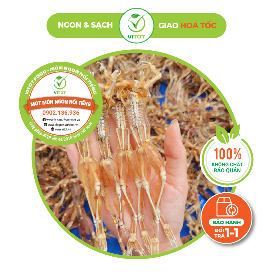 Khô Nhái Vũ Nữ Chân Dài VITOT Nhái Cơm đặc Sản An Giang Đóng Gói 200gr