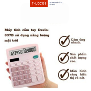 Máy tính cầm tay Dexin DX-837B nhiều màu cute,  máy tính casino Karuida Dùng Năng lượng mặt trời