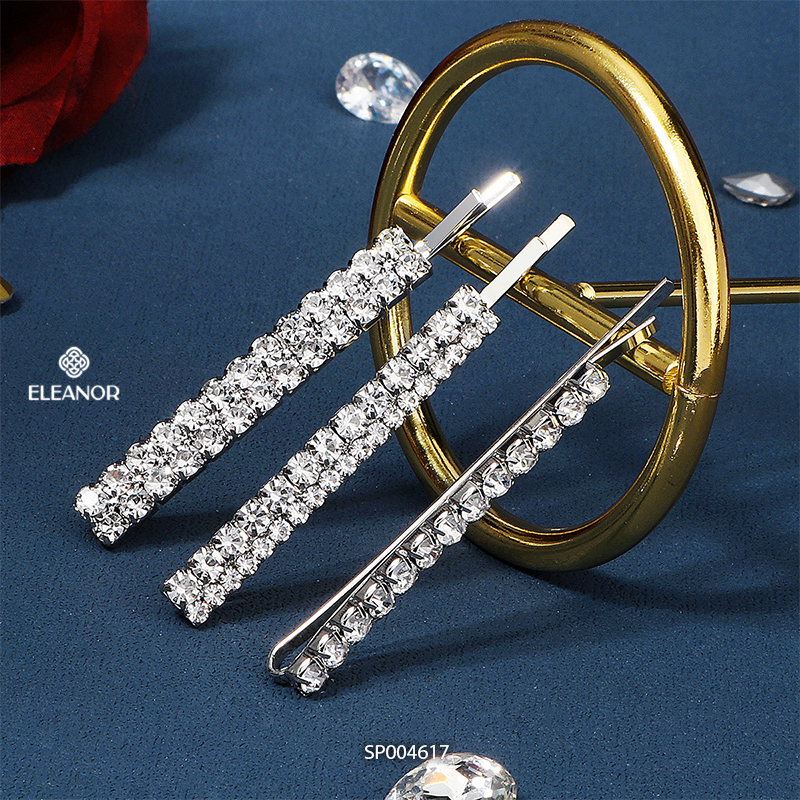 Set kẹp tóc nữ Eleanor Accessories đính đá lấp lánh phụ kiện tóc 4617