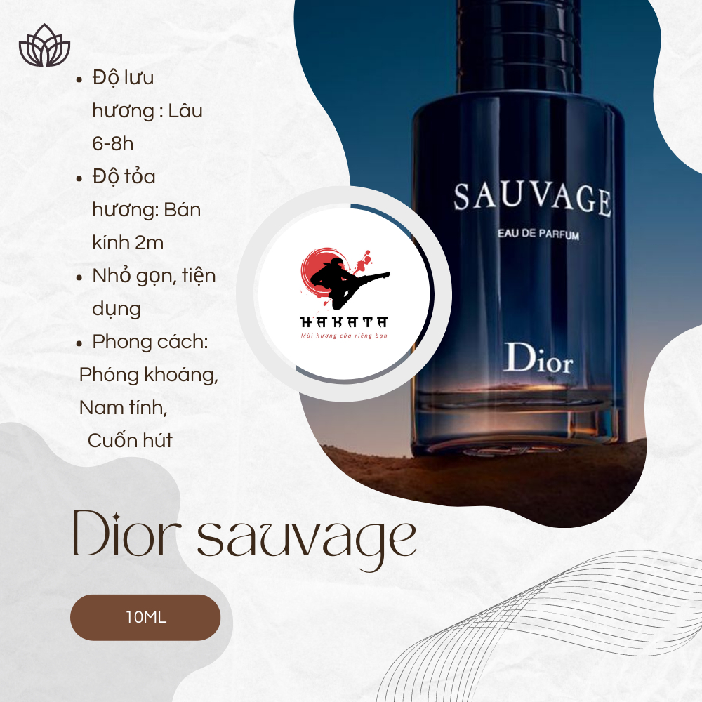 Nước hoa Dior Sauvage 10ml hương thơm nam tính, quyền lực- Hakata Official | BigBuy360 - bigbuy360.vn