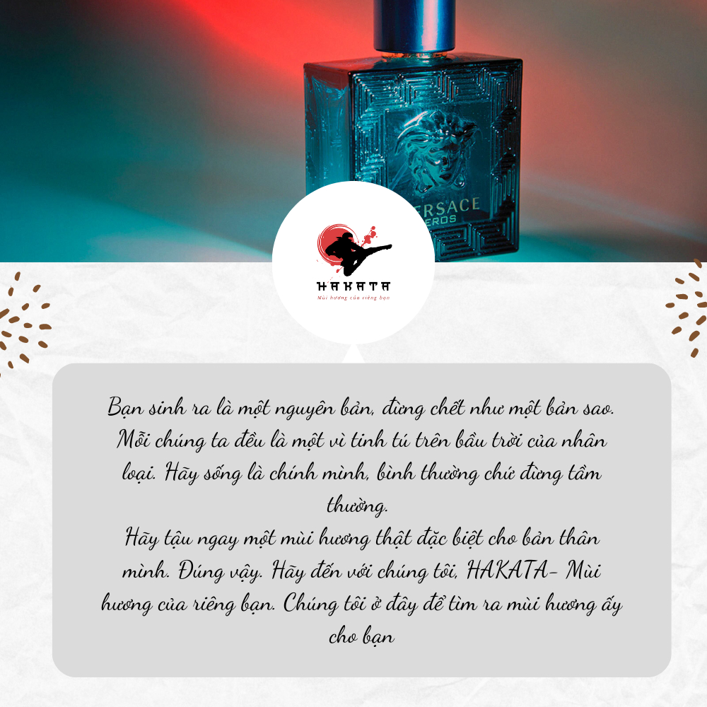 Nước Hoa Nam Versace Eros chiết 10ml Hương Thơm Mạnh Mẽ, Lich Lãm Cuốn Hút Phái Đẹp- Hakata Official