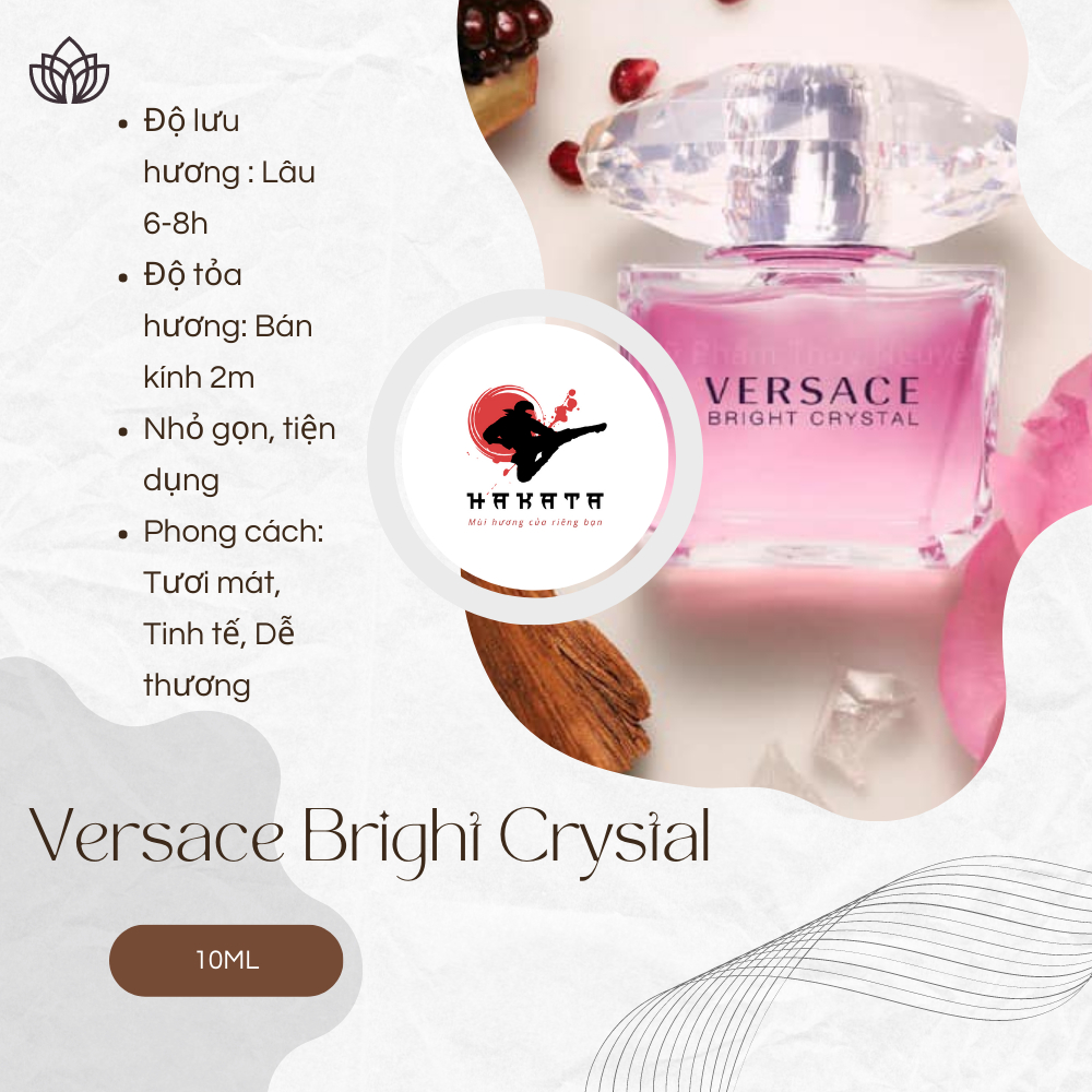 Nước hoa nữ Versace Bright Crystal EDT chiết 10ml thơm lâu, sang trọng, cuốn hút- Hakata Official