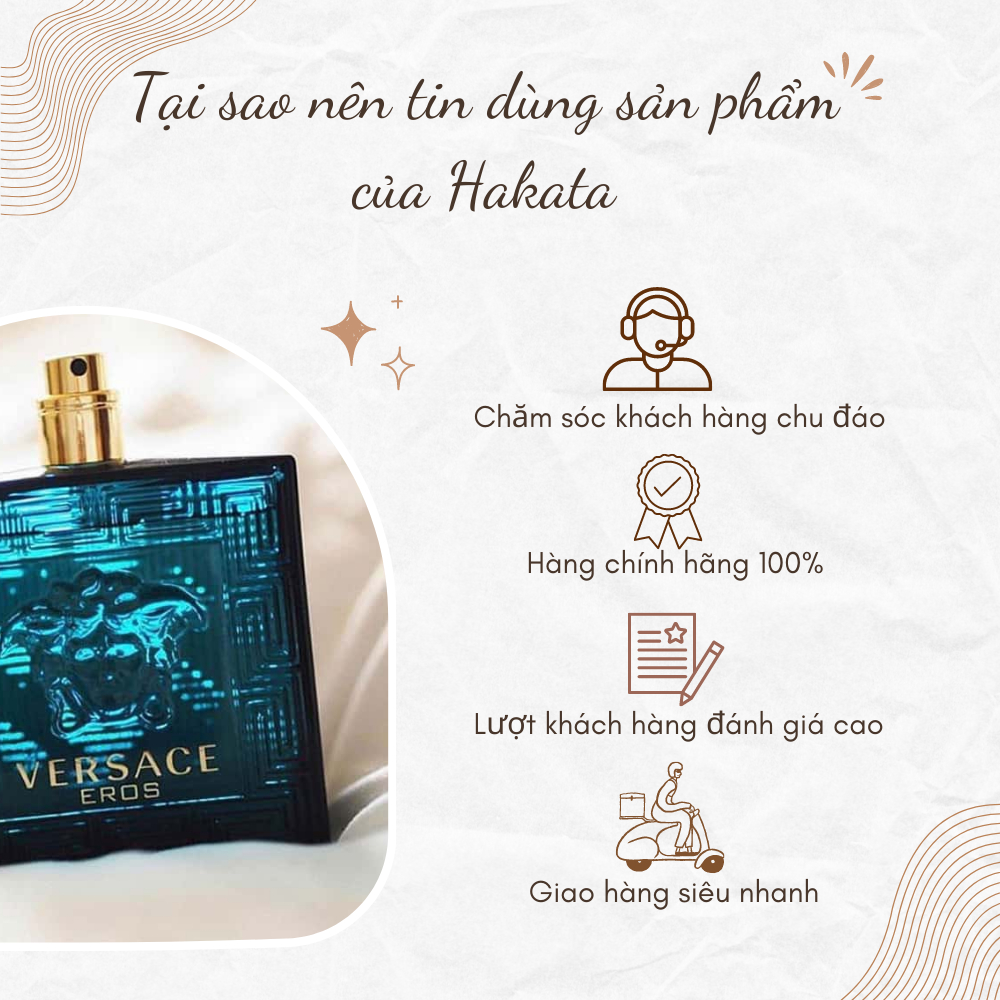 Nước Hoa Nam Versace Eros chiết 10ml Hương Thơm Mạnh Mẽ, Lich Lãm Cuốn Hút Phái Đẹp- Hakata Official