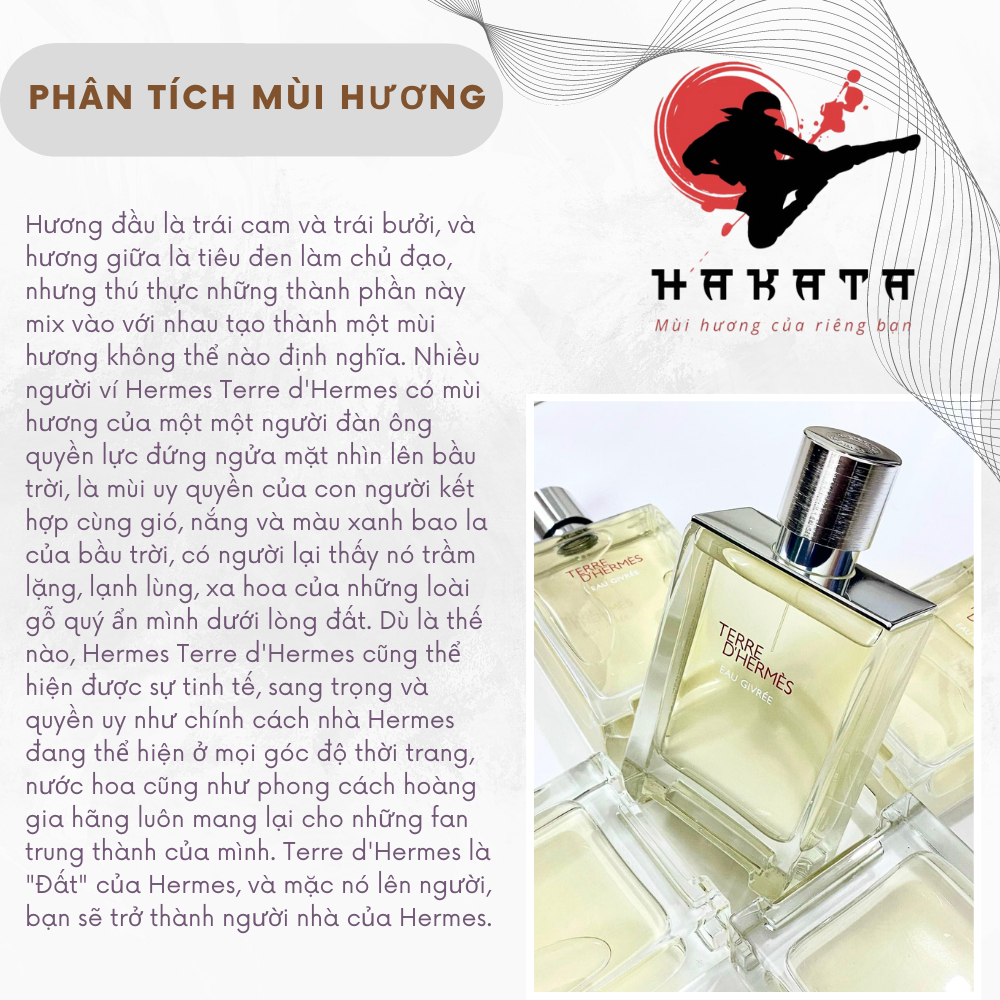 Nước Hoa nam Terre D’Hermes Hermes 10ml  hiện đại, nam tính, mạnh mẽ- Hakata Officical