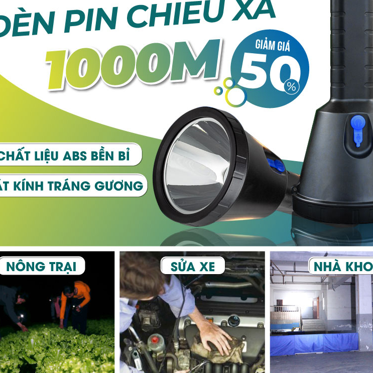 Đèn Pin Cầm Tay Siêu Sáng Chiếu Xa 1000M KOEN  Xé Tan Bóng Tối