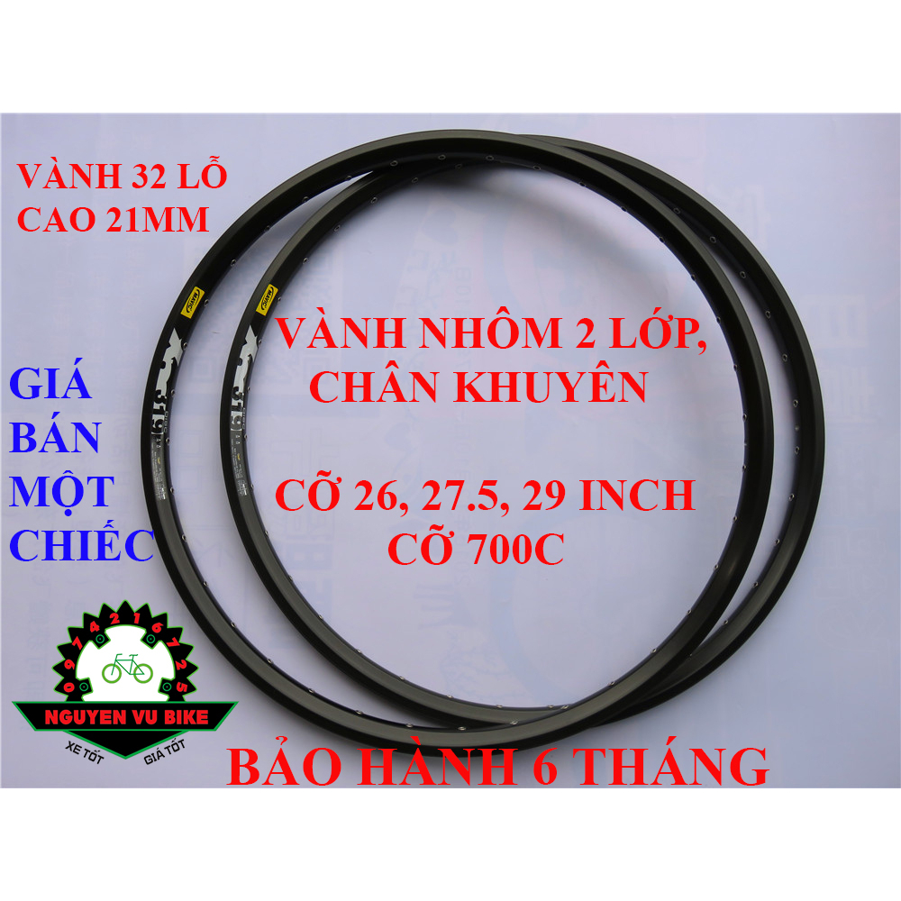 Vành xe đạp Mavic 319 các cỡ 26, 27.5, 29 inch, 700c 32 lỗ chất lượng cao, chân khuyên