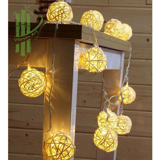 Quả cầu mây phụ kiện, quả cầu mây tròn màu sắc, quả cầu mây trang trí noel và decor trang trí giáng sinh, trang trí nhà