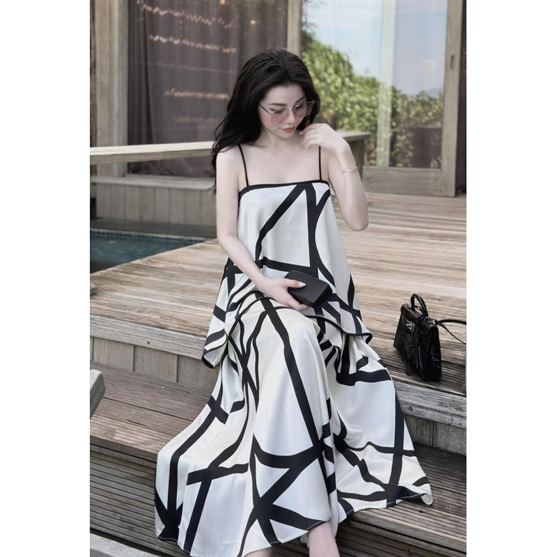 Set lụa Queen hoạ tiết