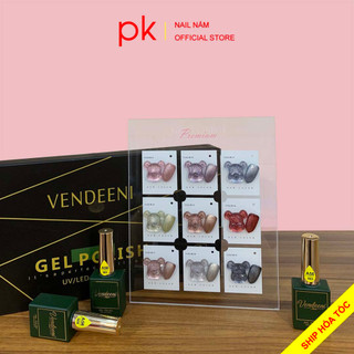 Set sơn gel mắt mèo kim cương siêu sáng Vendeeni 9 màu mã A56 tặng kèm bảng màu