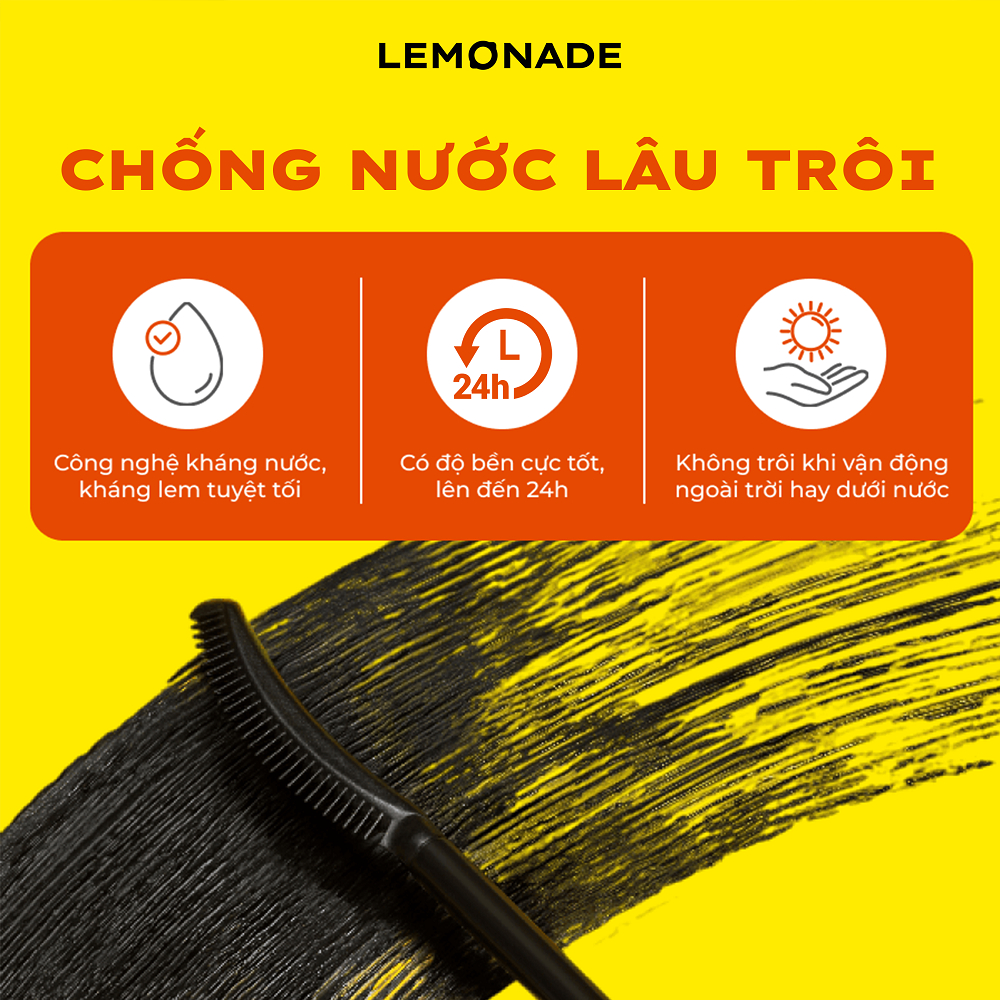 Combo Lemonade Chuốt mi tơi dài lâu trôi Soaring Mascara 6ml & Kẹp mi cong lâu 22g