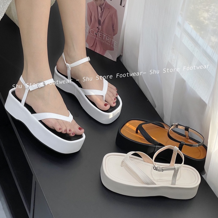 Shu Store | Sandal kẹp ngón mũi tròn quai mãnh phong cách mới dành cho nữ