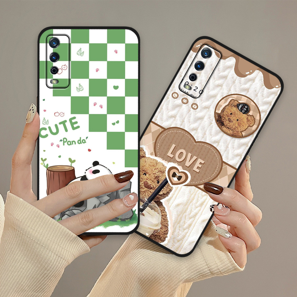 Ốp lưng Vivo Y12s  / Y20  / Y20s  / Y20i in hình gấu dâu Lotso, gấu nâu dễ thương