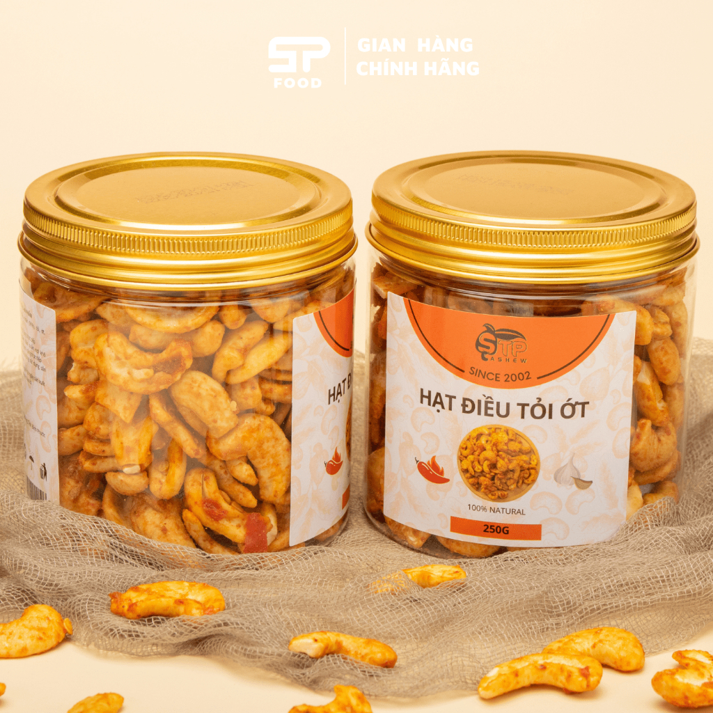 Hạt Điều Tỏi Ớt Cao Cấp STP Food Hũ 250g – Hạt Điều Rang Thơm Ngon, Giòn Béo