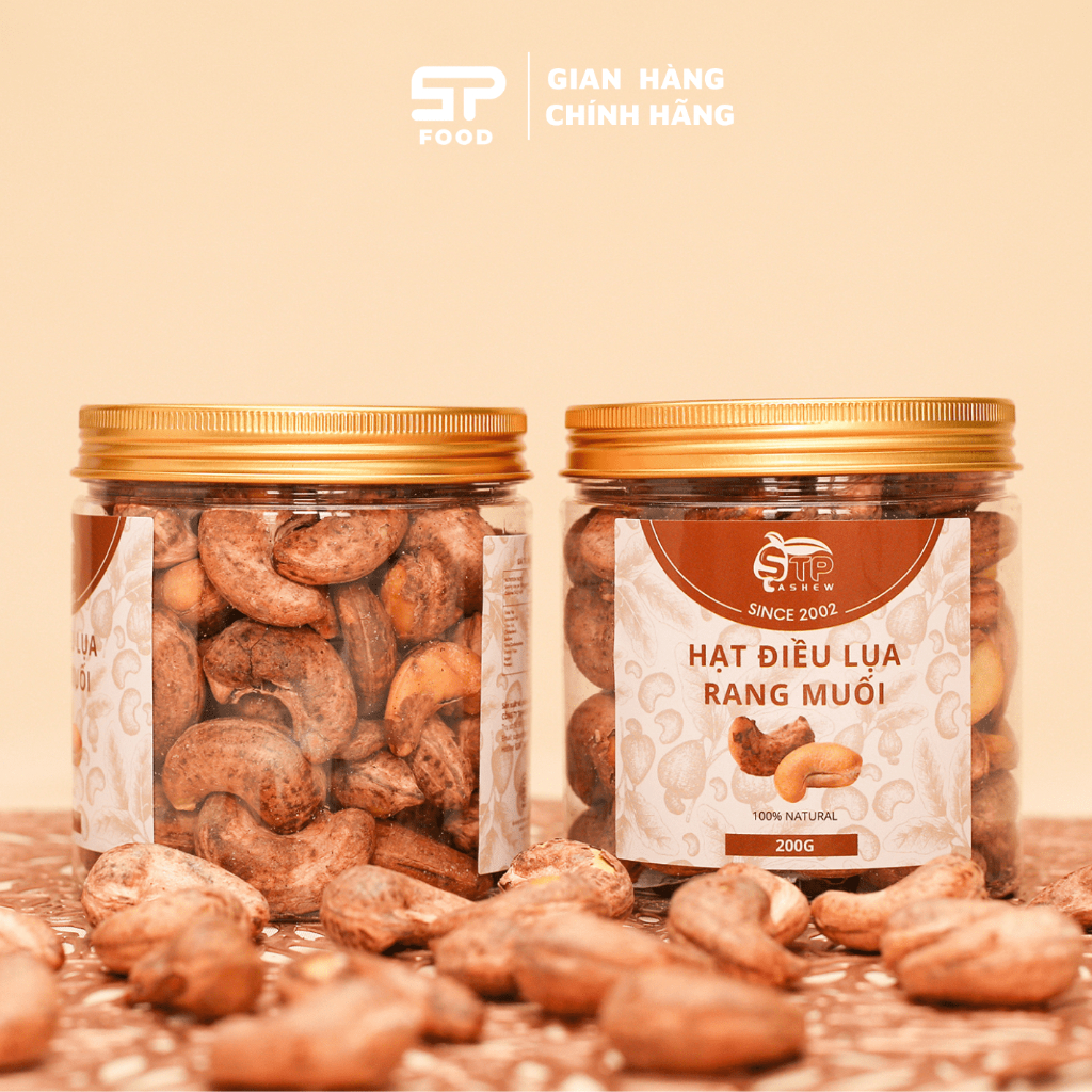 Hạt Điều Lụa Rang Muối Cao Cấp STP Food 200g – Hạt Điều Nguyên Hạt Giòn Béo, Thơm Ngon