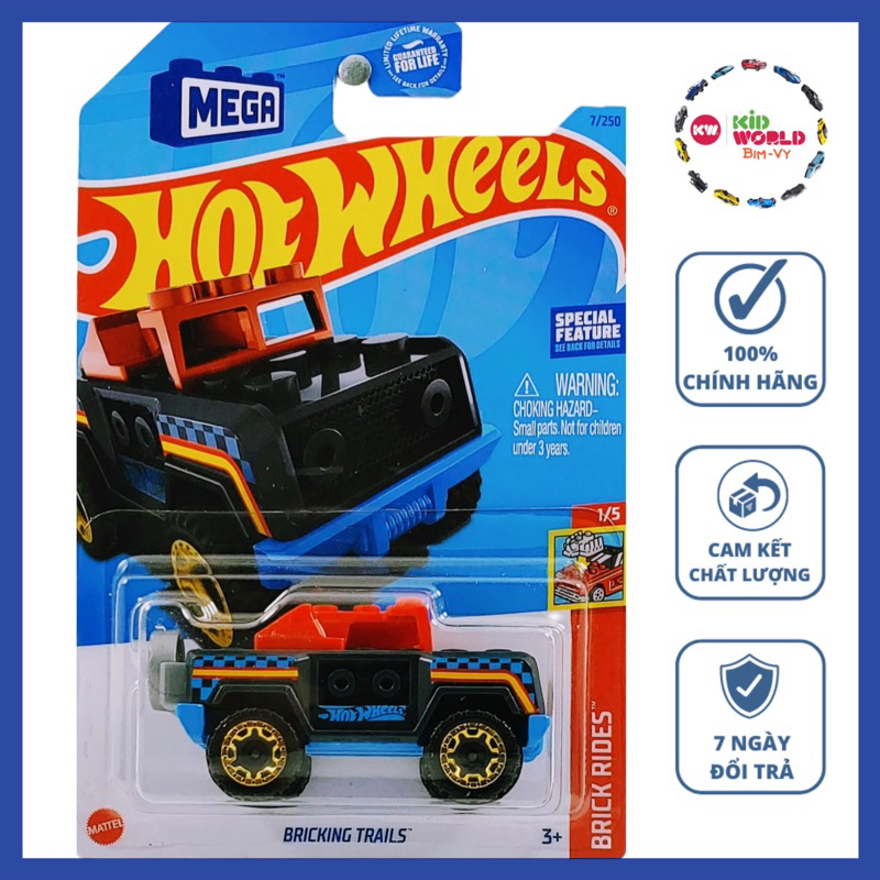 Xe mô hình Hot Wheels basic Bricking Trails HKJ85, 40K.