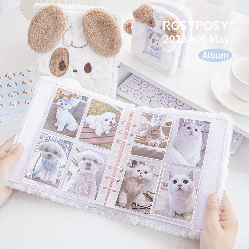 Binder thú bông RosyPosy A7 A5 kèm sheet, Album đựng ảnh dễ thương