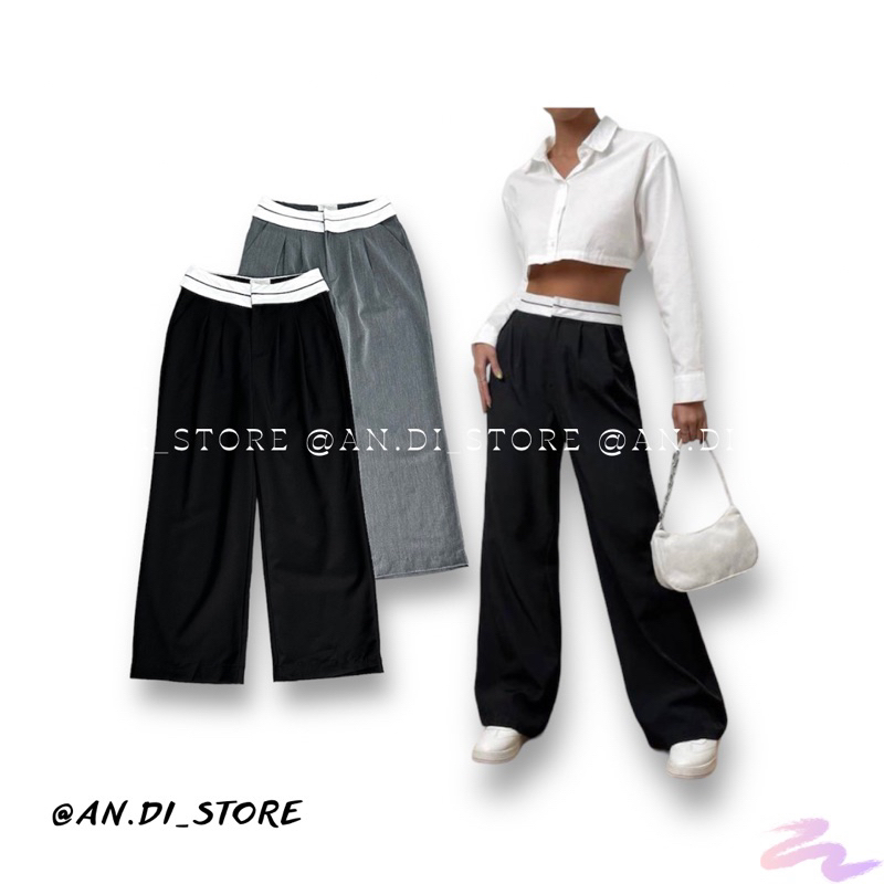 AnDi.vnxk Quần phối lưng ống suông - H.obbs