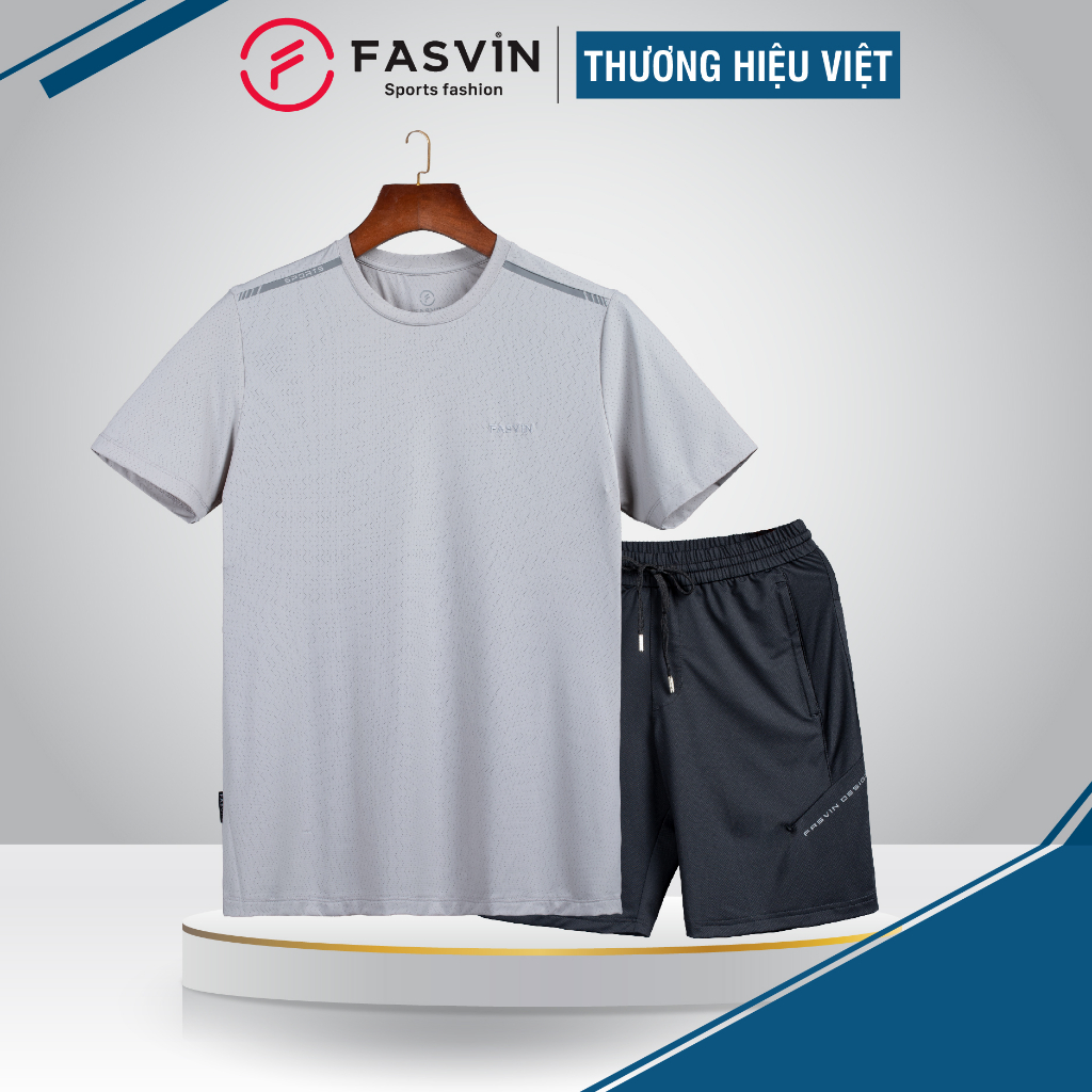 Bộ quần áo thun lạnh thể thao nam Fasvin AT587.2.HN chất vải nilon cao cấp mềm mát  siêu co giãn