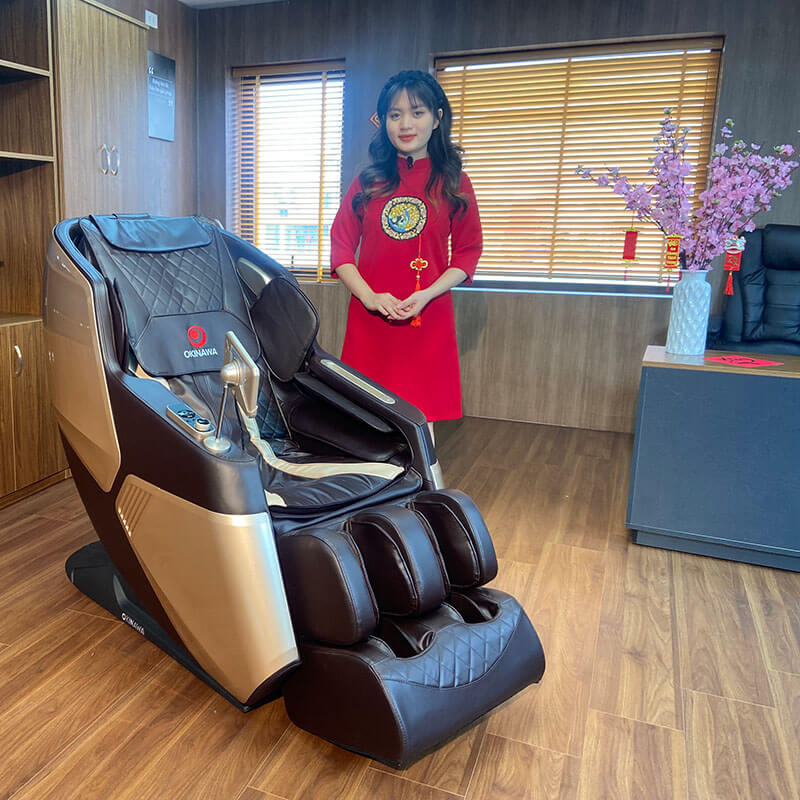 Ghế massage toàn thân cao cấp Okinawa Os-488 hệ thống bi lăn 4D silicon mềm mại