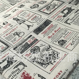 Vải bố canvas may đồ handmade họa tiết tờ báo may khăn trải bàn rèm cửa