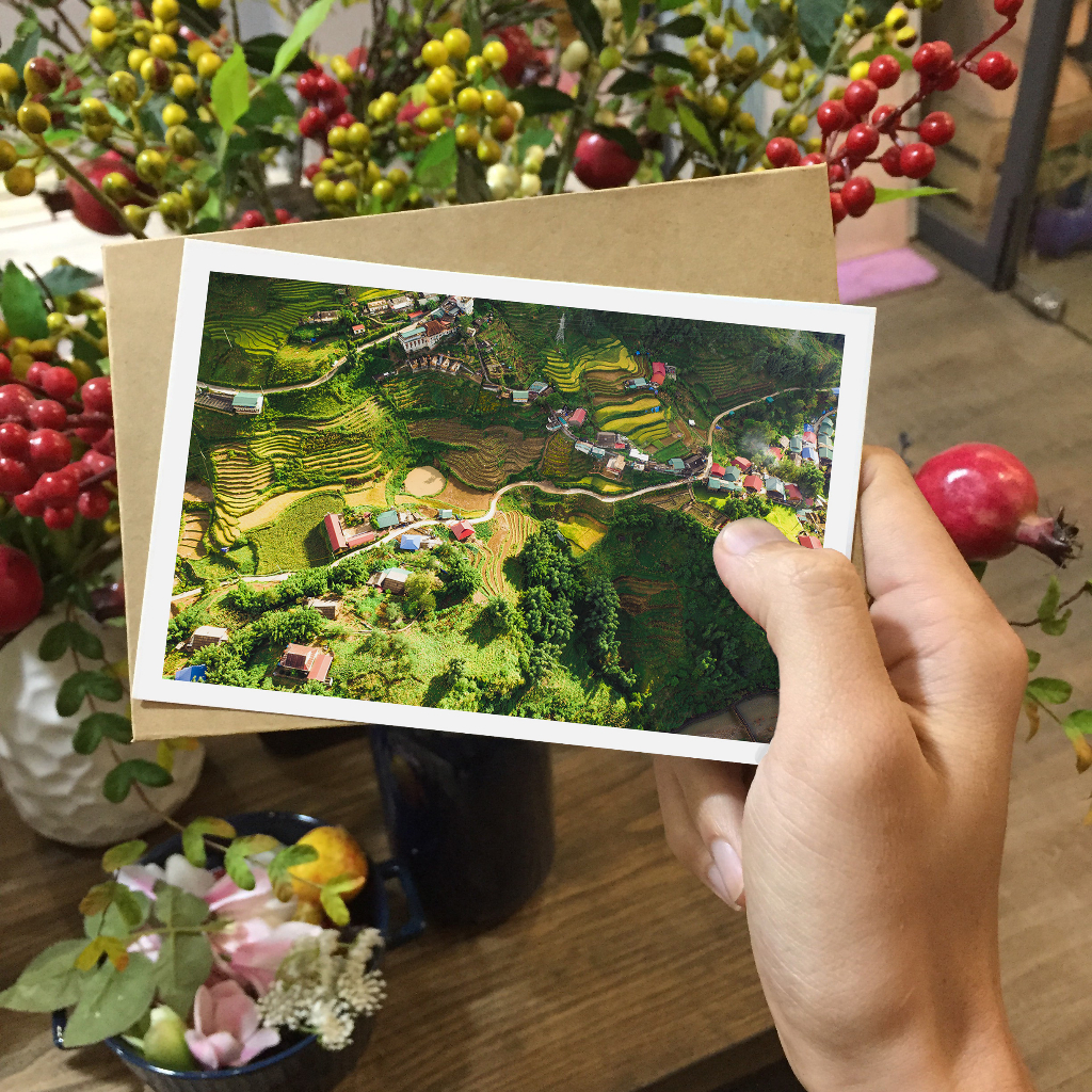 Postcard, Thiệp trang trí, quà tặng lựu niệm chủ đề Việt Nam VN10 , Kích thước 10x15, Tặng kèm bì thư giấy Kraft