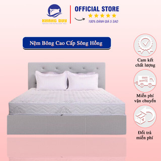 Đệm bông tinh khiết đệm khang duy - nệm bông cao cấp sông hồng thông thoáng khi và thâm hút mùi hôi thế hệ 3 - 2 mảnh