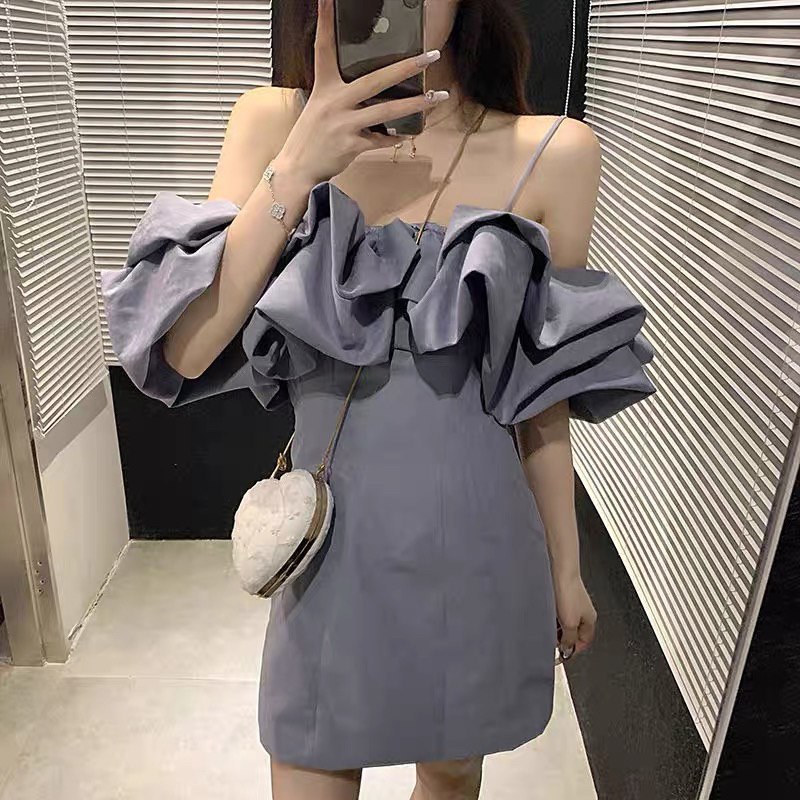 Đầm xinh thiết kế phần tay bồng lưng bo chun