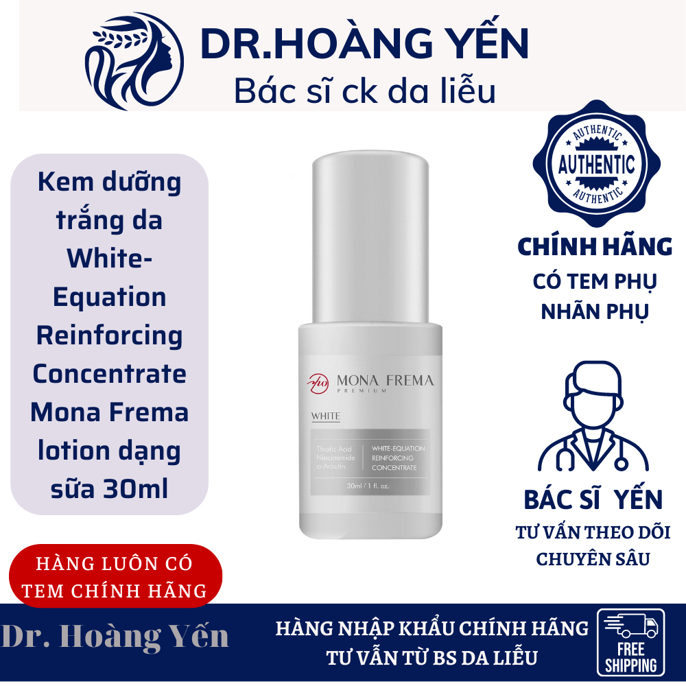 Kem dưỡng trắng da White-Equation Reinforcing Concentrate Mona Frema lotion dạng sữa 30ml