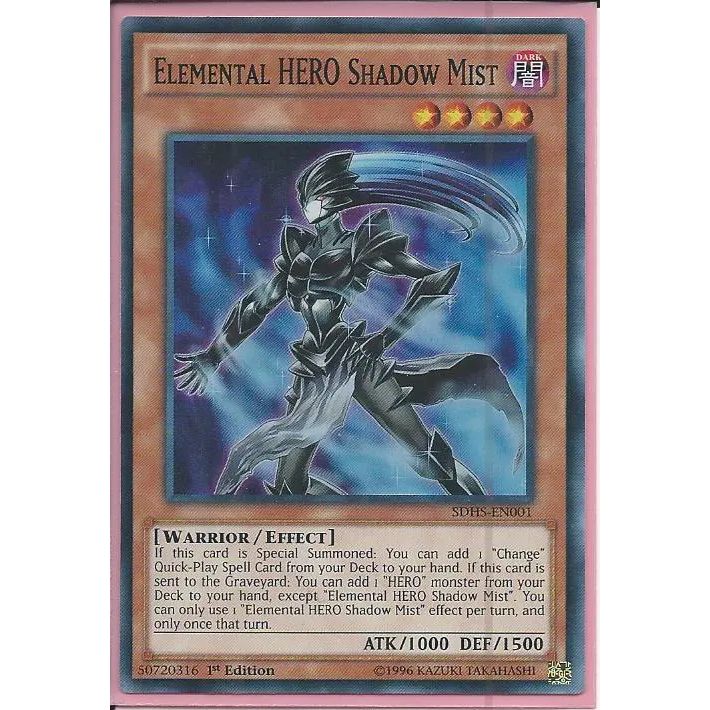 Thẻ bài Yugioh SDHS-EN001 Elemental HERO Shadow Mist – Super Rare