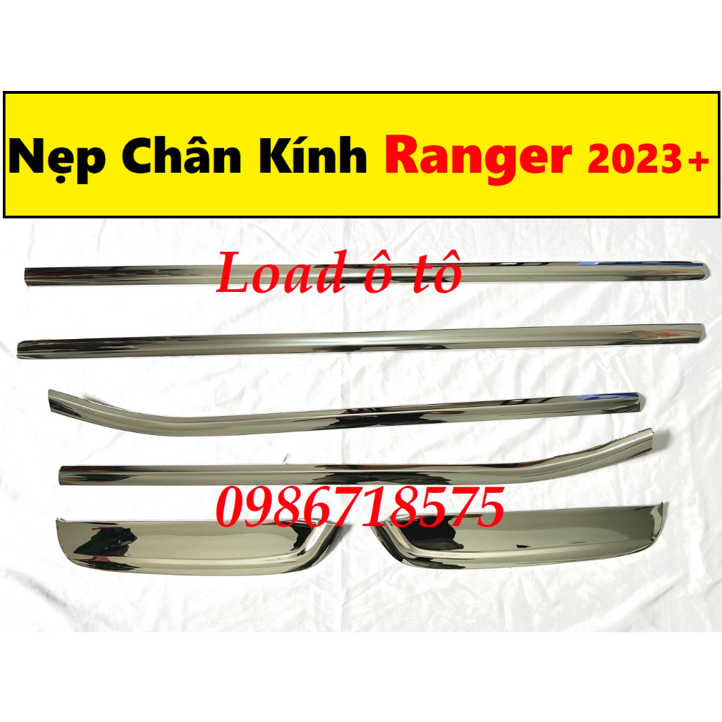 Nẹp Viền Chân Kính, Cong Kính Xe Ford Ranger 2023 Mẫu Inox Cao Cấp