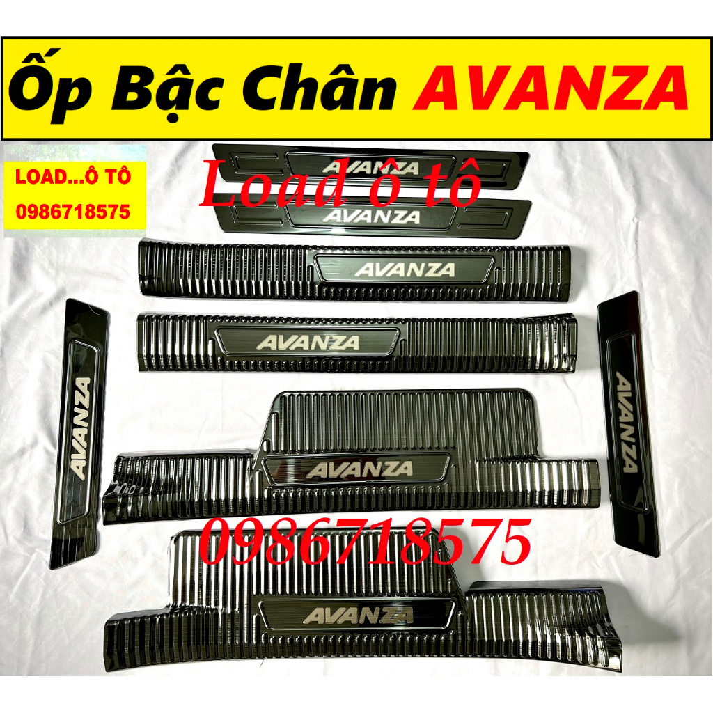 Ốp Bậc Cửa, Nẹp Bước Chân Titan Xe Toyota Avanza 2023-2022 Mẫu Vân Titan Chữ Đẹp Hàng Loại 1, Sẵn Keo Dán 3M