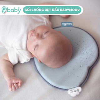 Gối chống méo bẹt đầu Babymoov cao cấp cho bé màu xanh