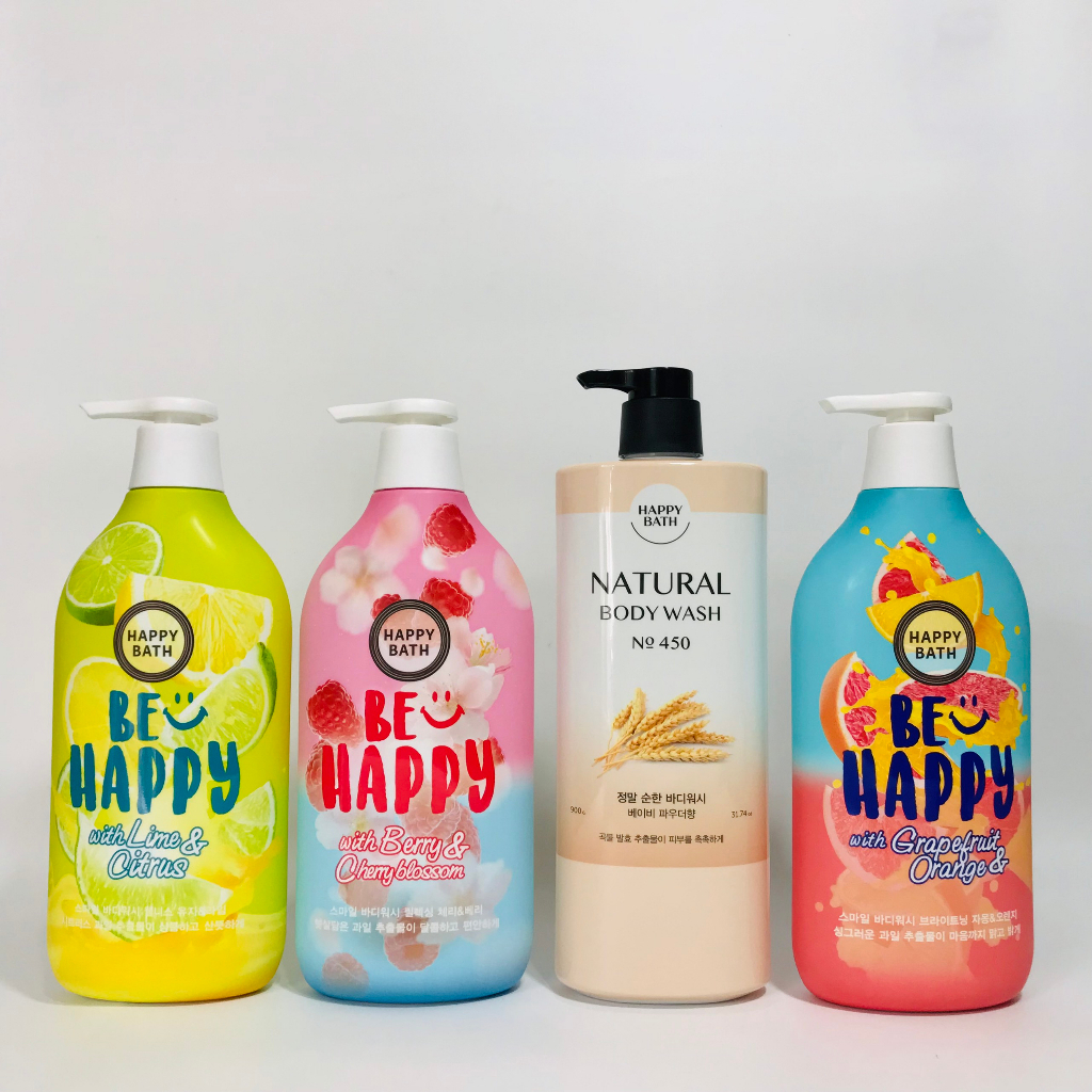 Sữa tắm Happy Bath Hàn Quốc 900g chiết xuất từ thiên nhiên, nhiều hương NPP Shoptido