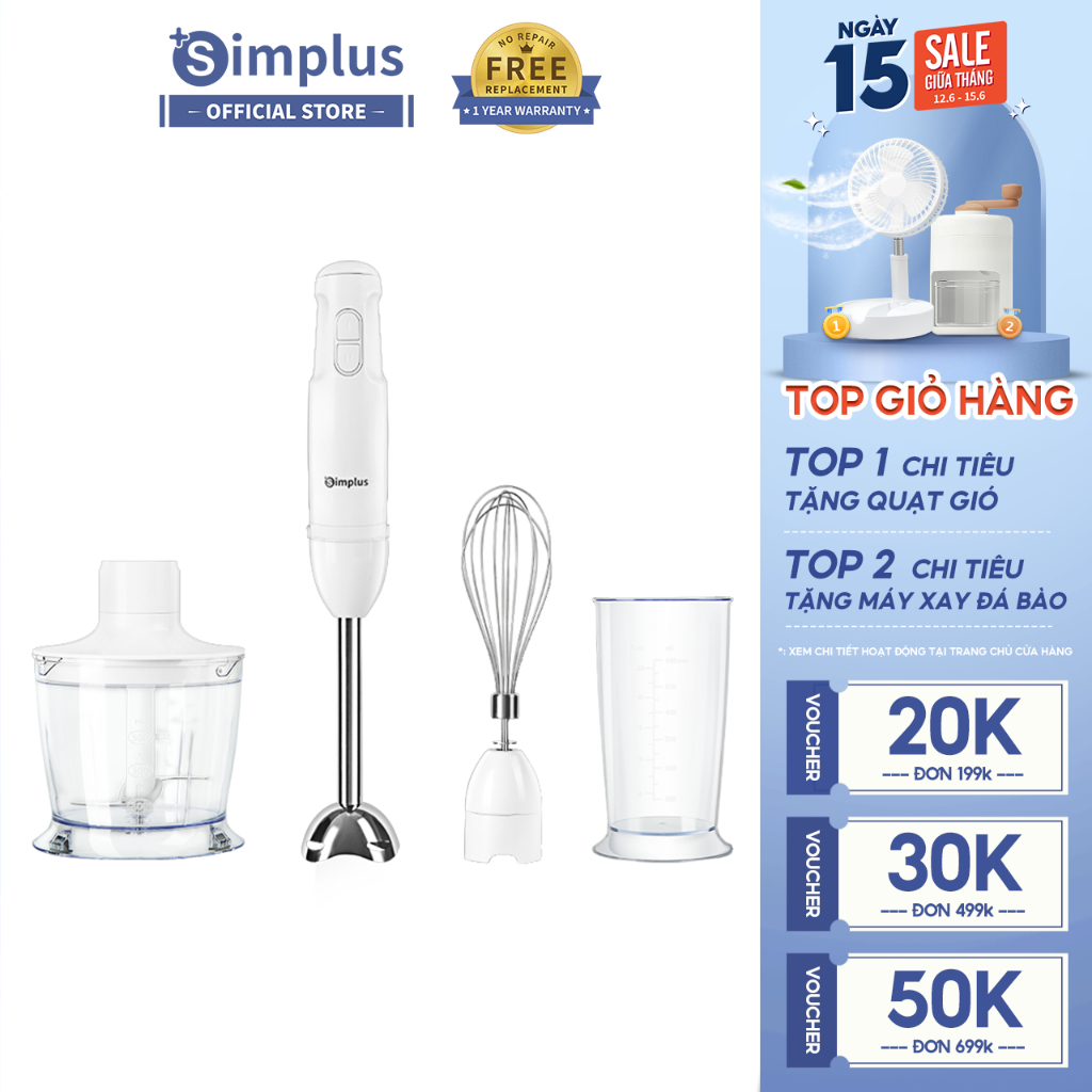 Máy nấu ăn cầm tay Simplus Máy đánh trứng làm bánh tại nhà JBBA002