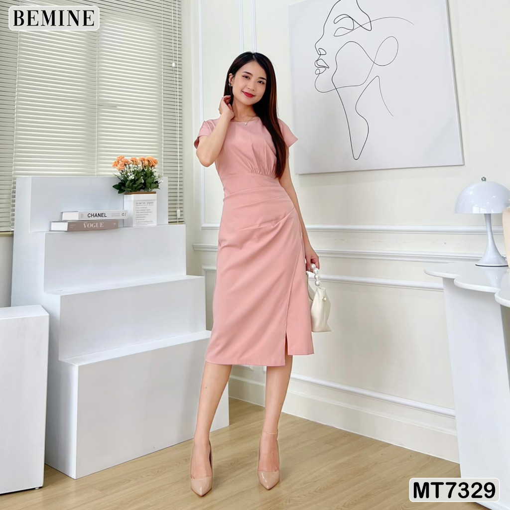 Đầm thiết kế tay cánh dơi nhún tùng BEMINE MT7329