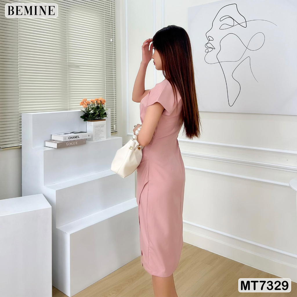 Đầm thiết kế tay cánh dơi nhún tùng BEMINE MT7329